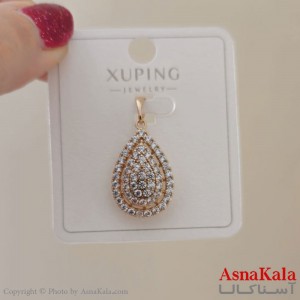 گردنبند ژوپینگ دخترانه مدل اشک فول نگین کد GNB161168W