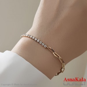 دستبند ژوپینگ زنانه  نگینی