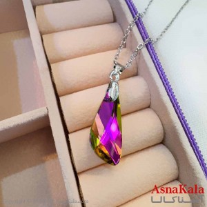 گردنبند استیل دخترانه مدل سنگ رنگی کد GNB161171W