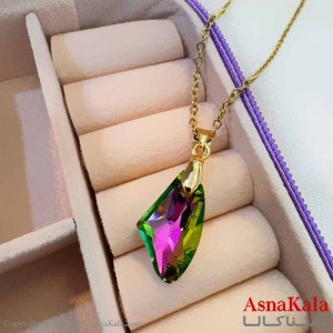 گردنبند استیل دخترانه مدل سنگ رنگی کد GNB161172W