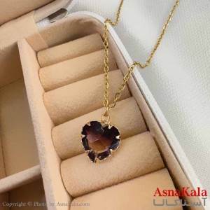 گردنبند استیل دخترانه مدل قلب مشکی کد GNB161185W