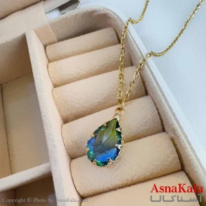 گردنبند استیل دخترانه مدل نگین اشکی کد GNB161187W