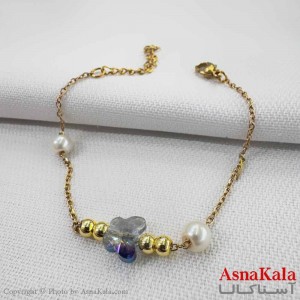 دستبند دخترانه مینیمال مدل  سنگ پروانه کد DSB18753W