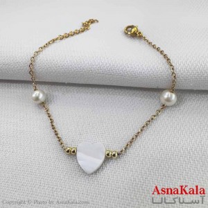 دستبند دخترانه مینیمال مدل قلب سفید کد DSB18759W