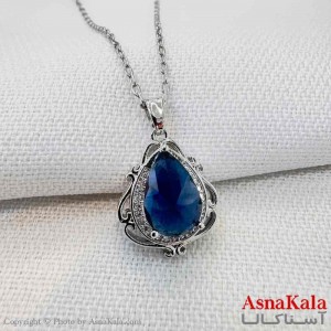 گردنبند استیل دخترانه مدل اشک آبی کد GNB161213W