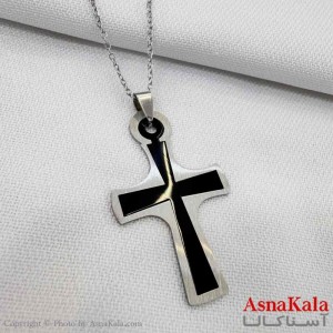گردنبند استیل طرح صلیب کد GNB161233W