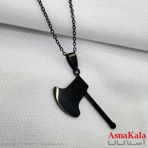 گردنبند استیل طرح تبر مشکی کد GNB161235W