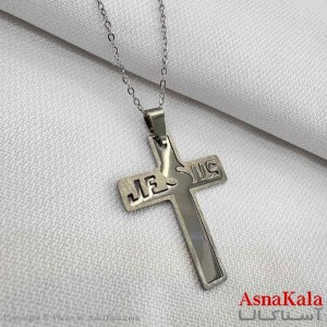 گردنبند استیل طرح صلیب کد GNB161240W