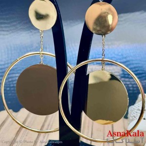 گوشواره آویزی استیل دخترانه مدل گرد کد GSH15925W