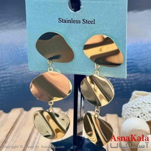 گوشواره آویزی استیل دخترانه مدل سکه ای کد GSH15926W
