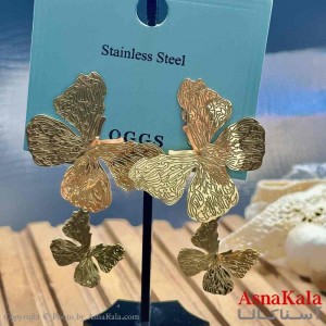 گوشواره آویزی استیل مینیمال دخترانه مدل پروانه طلایی  کد GSH15954W