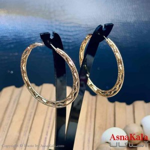گوشواره آویزی استیل مینیمال دخترانه مدل حلقه ای   کد GSH15964W