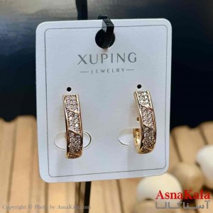 گوشواره زنانه مدل حلقه ای نگینی ژوپینگ کد GSH15966W