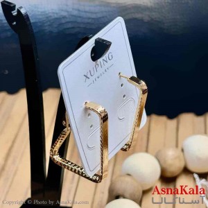 گوشواره زنانه مدل حلقه ای مربع ژوپینگ کد GSH15967W