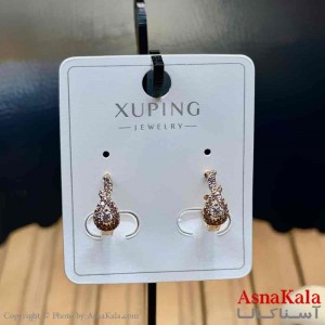 گوشواره زنانه مدل حلقه ای نگینی ژوپینگ کد GSH15971W