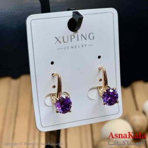 گوشواره زنانه مدل حلقه ای نگینی ژوپینگ کد GSH15974W