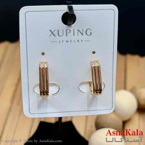 گوشواره زنانه مدل حلقه ای خطی ژوپینگ کد GSH15976W