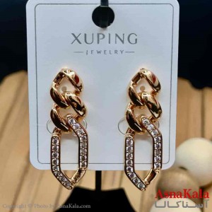 گوشواره زنانه مدل آویزی نگینی  ژوپینگ کد GSH15977W