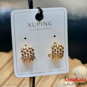 گوشواره زنانه مدل حلقه ای طلایی ژوپینگ کد GSH15983W