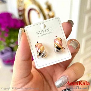 گوشواره زنانه مدل پیچی طلایی  ژوپینگ کد GSH15991W