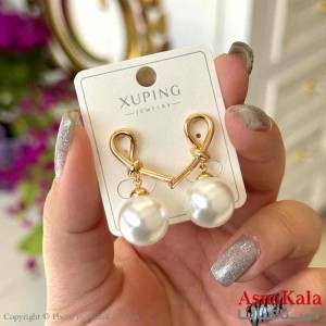 گوشواره زنانه مدل میخی گره ای مرواریدی  ژوپینگ کد GSH15993W