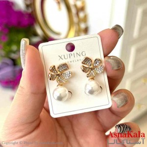 گوشواره زنانه مدل میخی گل مرواریدی  ژوپینگ کد GSH15994W