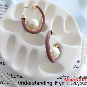 گوشواره استیل مینیمال دخترانه مدل دفرمه نگینی کد GSH15998W