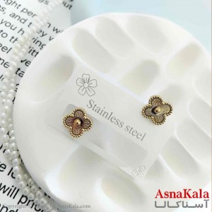 گوشواره استیل مینیمال دخترانه مدل گل مرواریدی کد GSH151007W