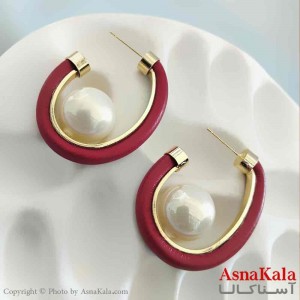 گوشواره استیل فانتزی دخترانه مدل دفرمه مرواریدی  کد GSH151010W
