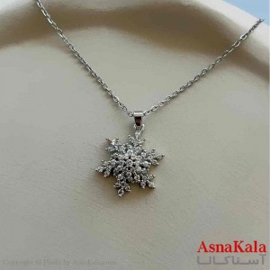گردنبند زنانه استیل مینیمال مدل برف کد GNB161256W