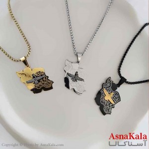 گردنبند مردانه و پسرانه استیل مدل ایران فروهر کد GNB161275W