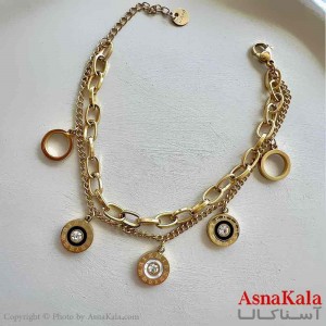 دستبند زنانه پینترستی مدل دو لاین بولگاری کد DSB18787W