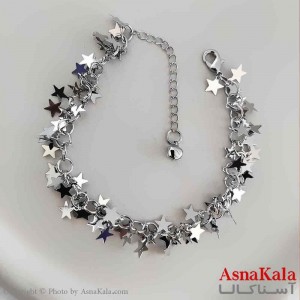 پابند دخترانه استیل پینترستی مدل نقره ای ستاره کد PNB1718W