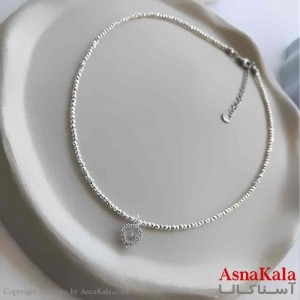 گردنبند زنانه استیل مینیمال مدل مروارید قلبی  کد GNB161283W