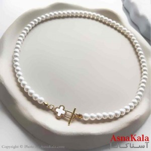 گردنبند زنانه استیل مینیمال مدل مروارید ونکلیف کد GNB161293W