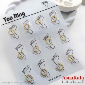 حلقه پا استیل مدل تنیسی طلایی  کد ANG19713W