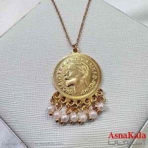 گردنبند زنانه استیل مینیمال مدل سکه ای آویزدار کد GNB161304W