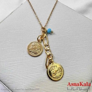 گردنبند زنانه استیل مینیمال مدل سکه ای آویزدار کد GNB161305W