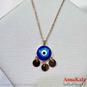 گردنبند زنانه استیل مینیمال مدل چشم نظر آبی کد GNB161306W