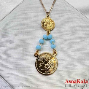 گردنبند زنانه استیل مینیمال طرح سکه کد GNB161309W