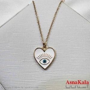 گردنبند زنانه استیل مینیمال مدل قلب طرح چشم کد GNB161310W