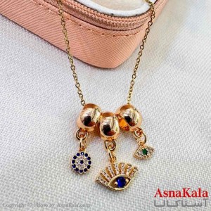 گردنبند زنانه استیل مینیمال مدل سه آویزه کد GNB161312W