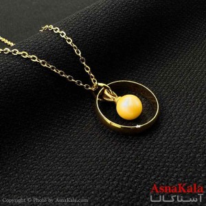 گردنبند زنانه استیل مینیمال مدل حلقه ای طلایی کد GNB161320W