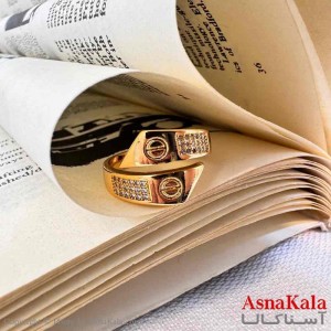 انگشتر زنانه YSX مدل ردیفی پیچی  ANG19743W