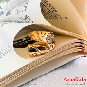 انگشتر زنانه YSX مدل دو گوی نگینی  ANG19748W