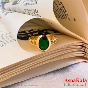 انگشتر زنانه YSX مدل نگین سبز  ANG19751W