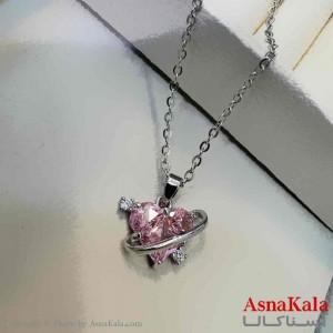 گردنبند زنانه استیل مینیمال مدل منظومه قلبی کد GNB161333W