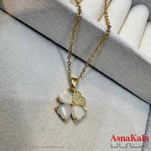 گردنبند زنانه استیل مینیمال مدل گل کد GNB161336W