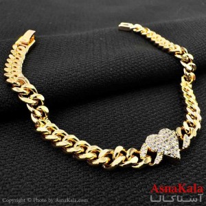 دستبند زنانه YSX شیک مدل زنجیری قلبی کد DSB18798W