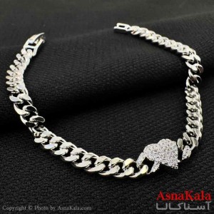 دستبند زنانه YSX شیک مدل cartier نقره ای قلب کد DSB18801W
